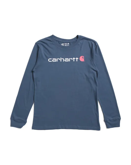 

Вязаный топ с длинными рукавами для больших девочек Carhartt, темно-синий