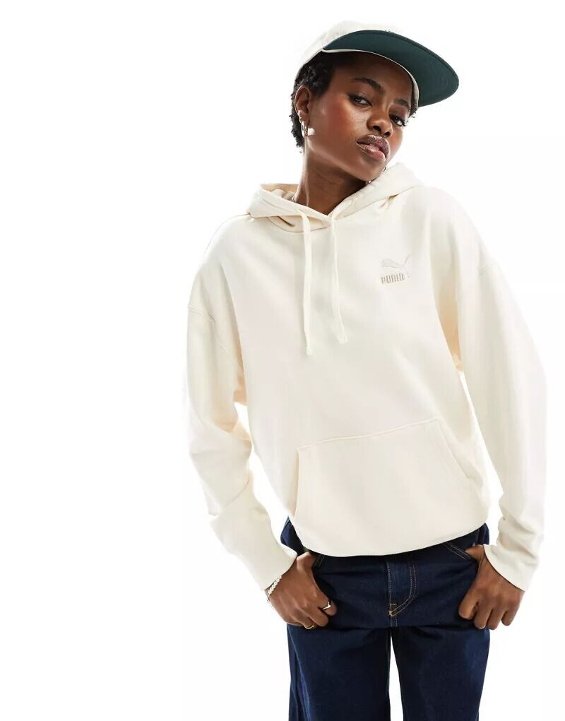 

Свободное белое худи PUMA Classics
