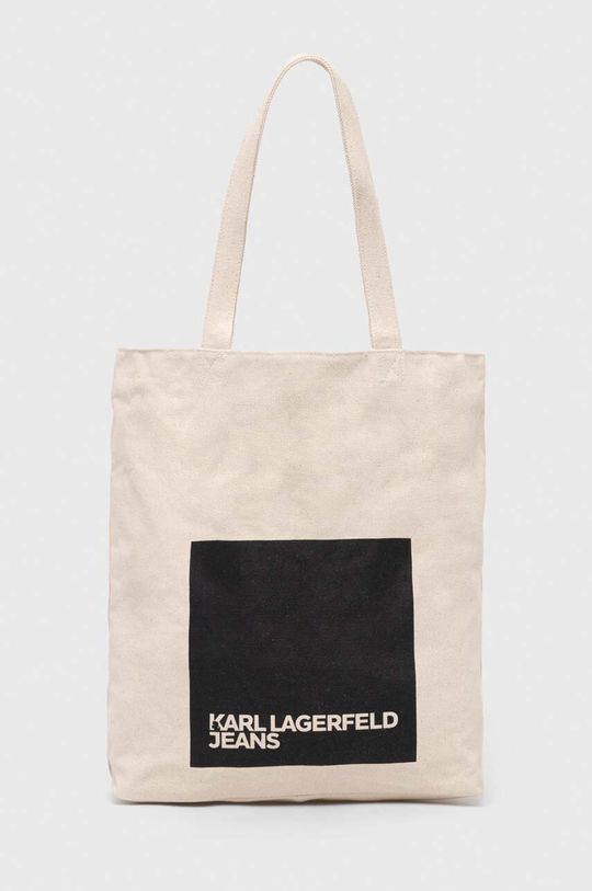 Хлопковая сумочка Karl Lagerfeld, бежевый