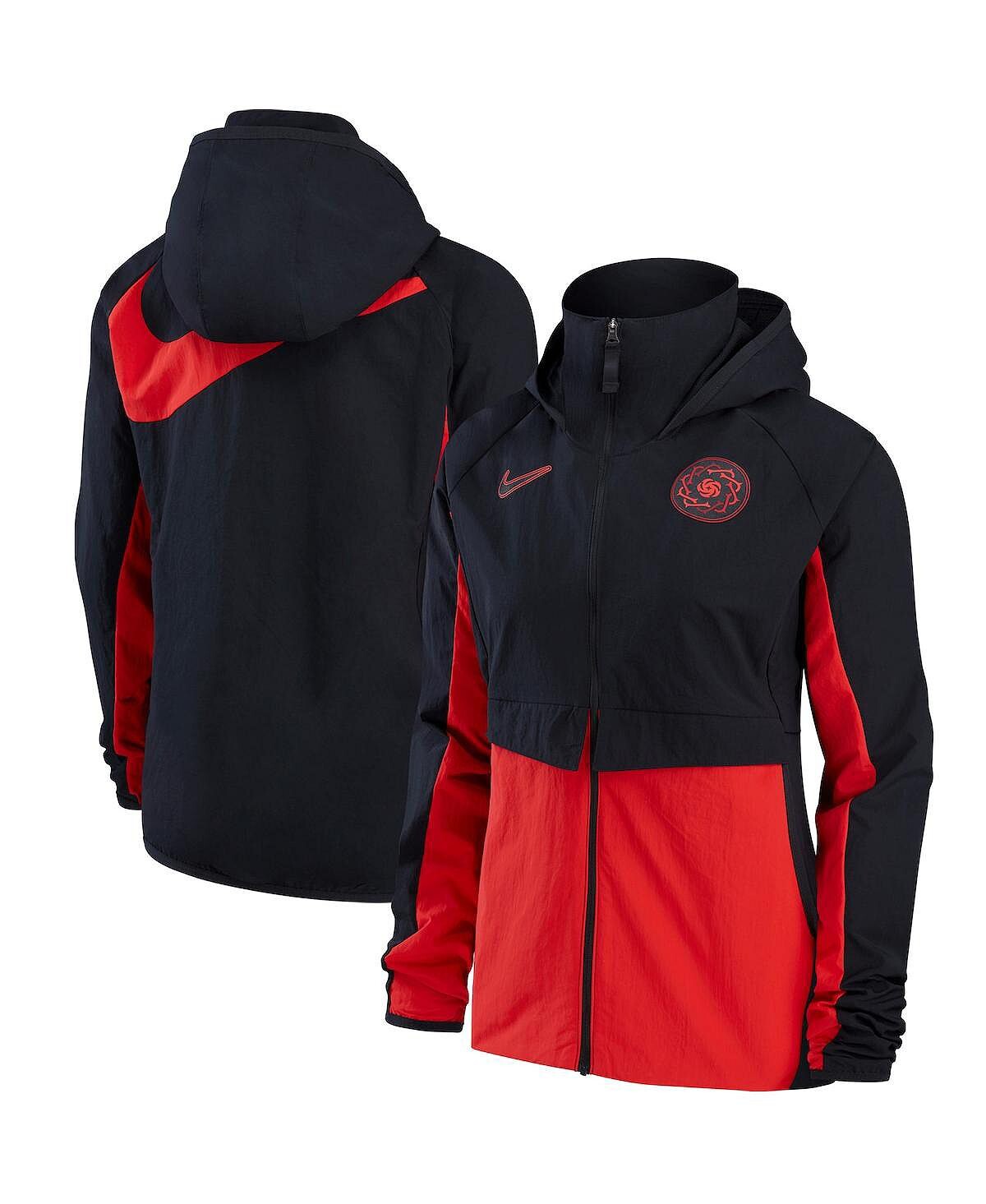 

Черная женская всепогодная худи с молнией во всю длину Portland Thorns FC реглан Performance Nike, черный