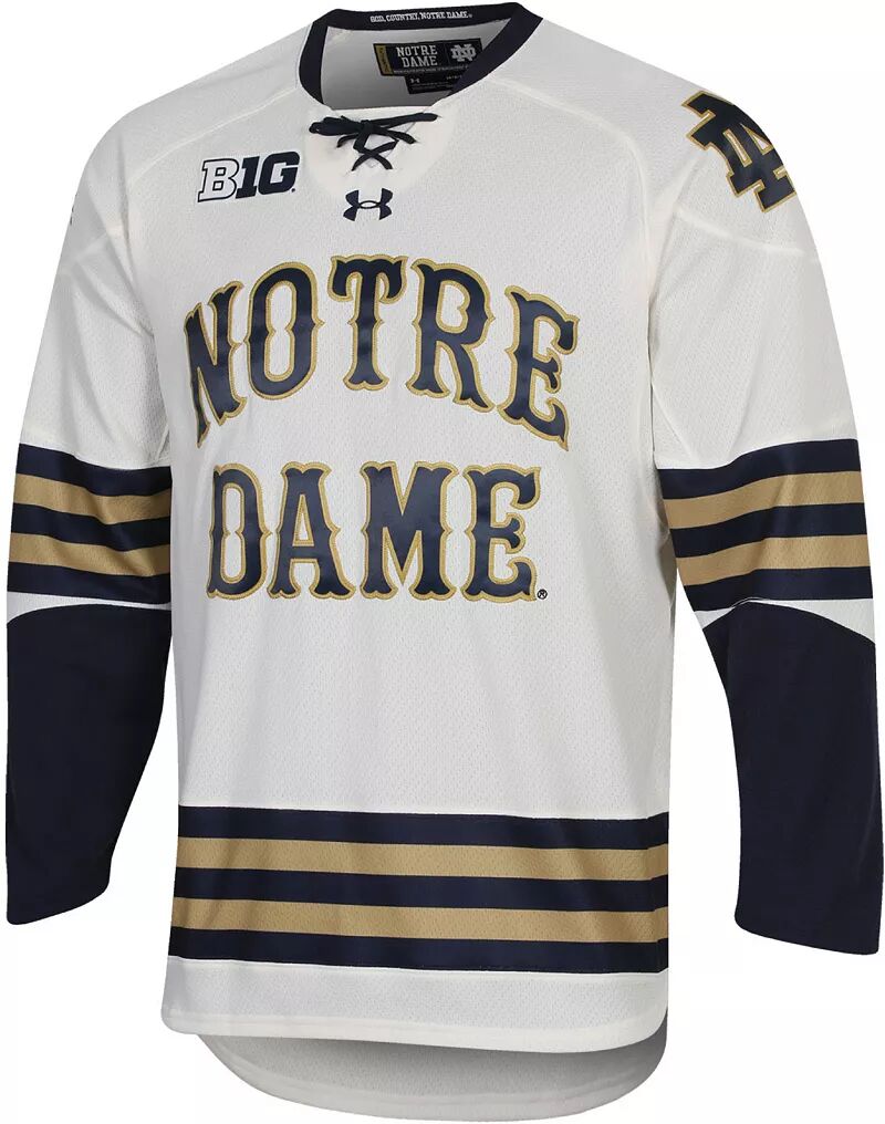 

Мужская белая хоккейная майка Under Armour Notre Dame Fighting Irish White Реплика