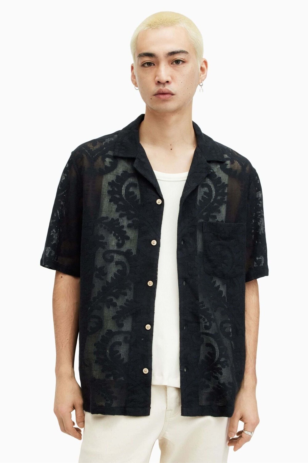 

Рубашка Allsaints Cerrito с короткими рукавами All Saints, черный