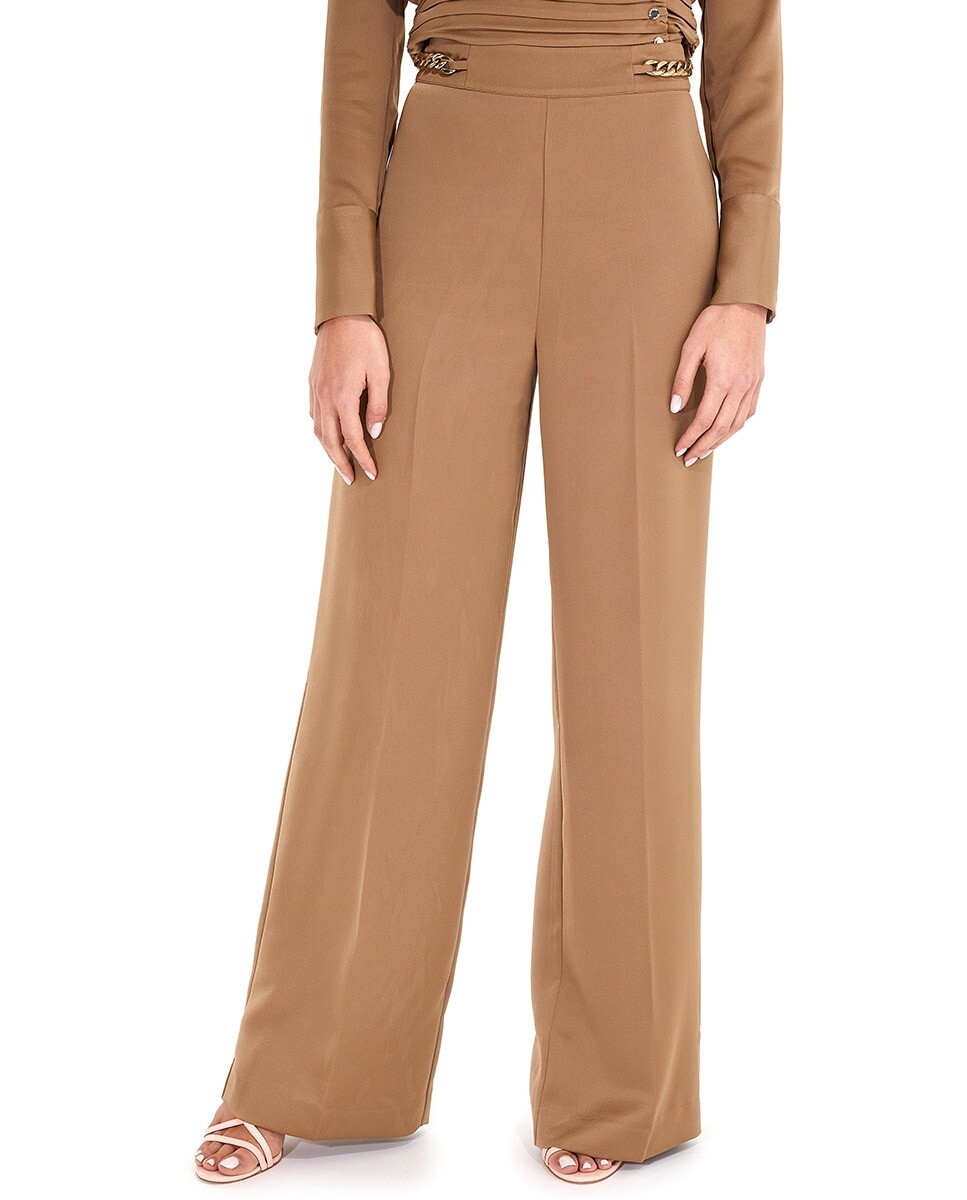 

Женские атласные брюки кроя палаццо Marciano by Guess, бежевый