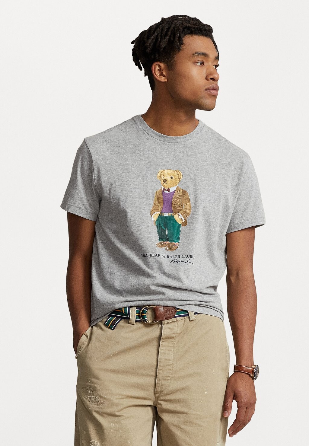 

Футболка с принтом Polo Ralph Lauren, серый меланж