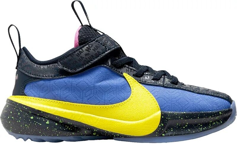 

Детские баскетбольные кроссовки Nike для дошкольников Freak 5 SE, синий/желтый