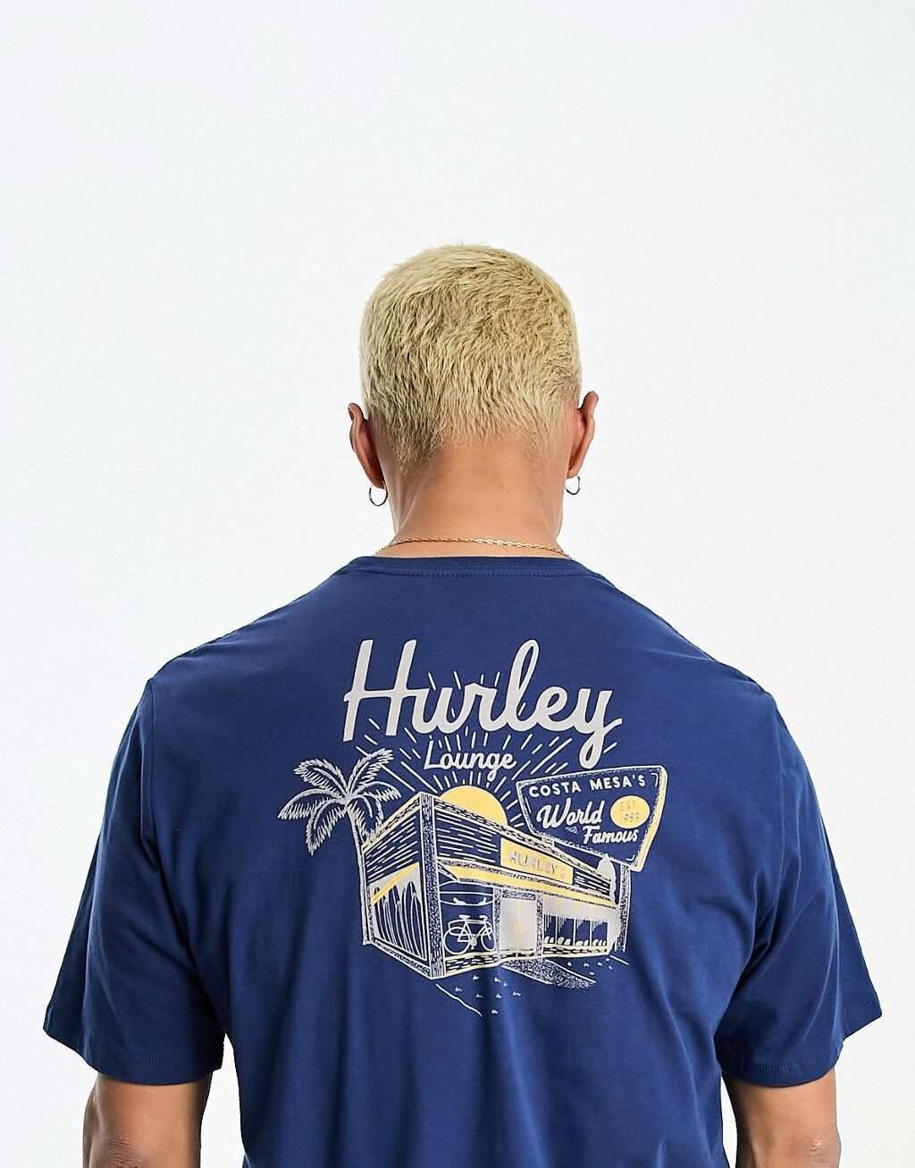 

Hurley Синяя футболка с принтом на спине Hurley's, Синий