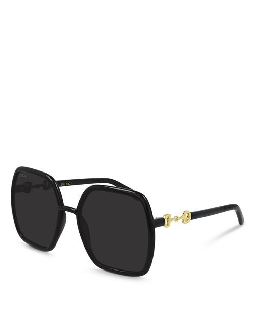 

Квадратные солнцезащитные очки, 55 мм Gucci, цвет Black