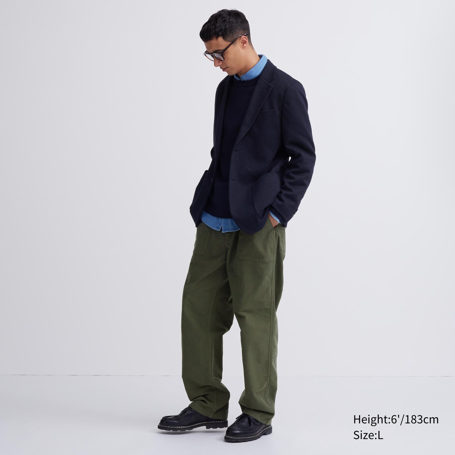 

Рабочие брюки Uniqlo, оливковый, Зеленый