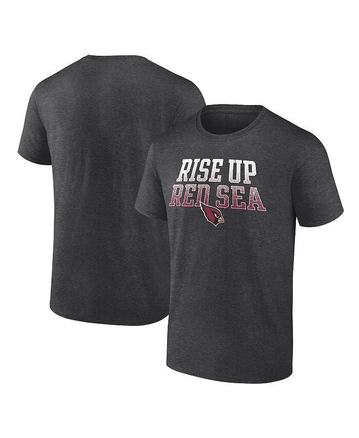 

Мужская брендовая футболка с древесным углем Arizona Cardinals Big and Tall Rise Up Red Sea Statement Fanatics, серый