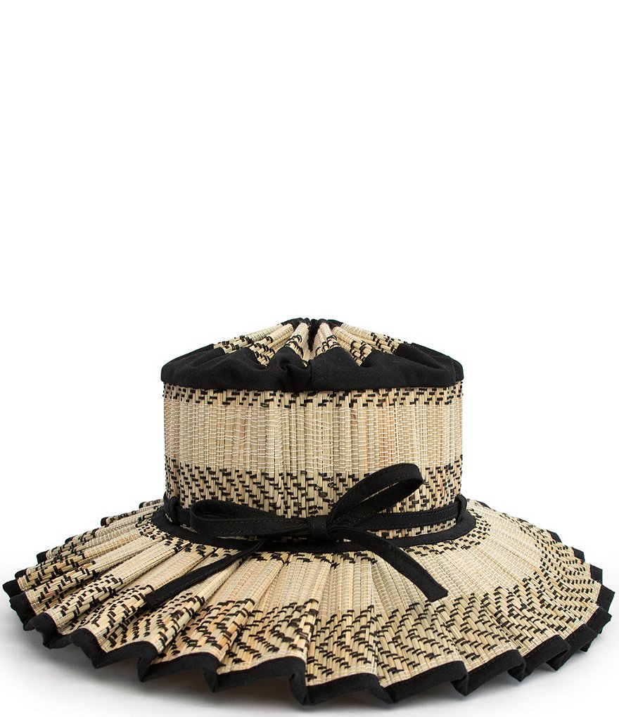 цена Lorna Murray Haiti Island Плиссированная солнцезащитная шляпа венского плетения, черный