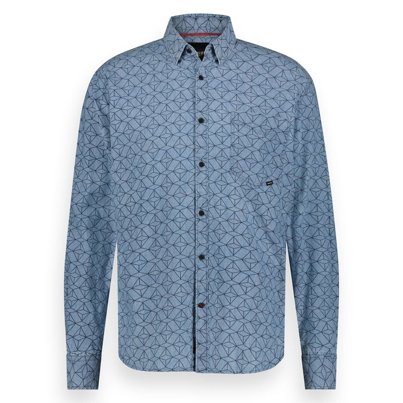 

Рубашка Twinlife chambray allover print, синий