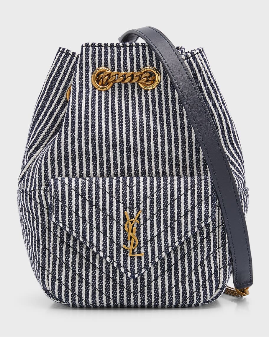 

Джинсовая сумка-мешок в полоску Mini YSL Saint Laurent