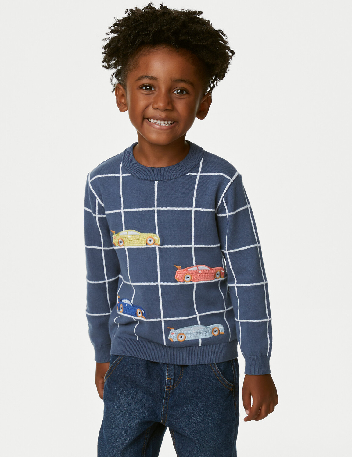 

Джемпер автомобильной вязки из чистого хлопка (2–8 лет) Marks & Spencer