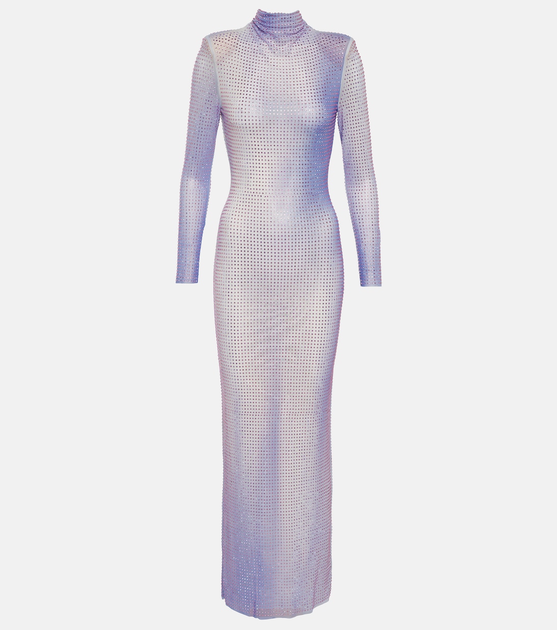 Платье макси с кристаллами SELF-PORTRAIT, фиолетовый платье на одно плечо с кристаллами self portrait