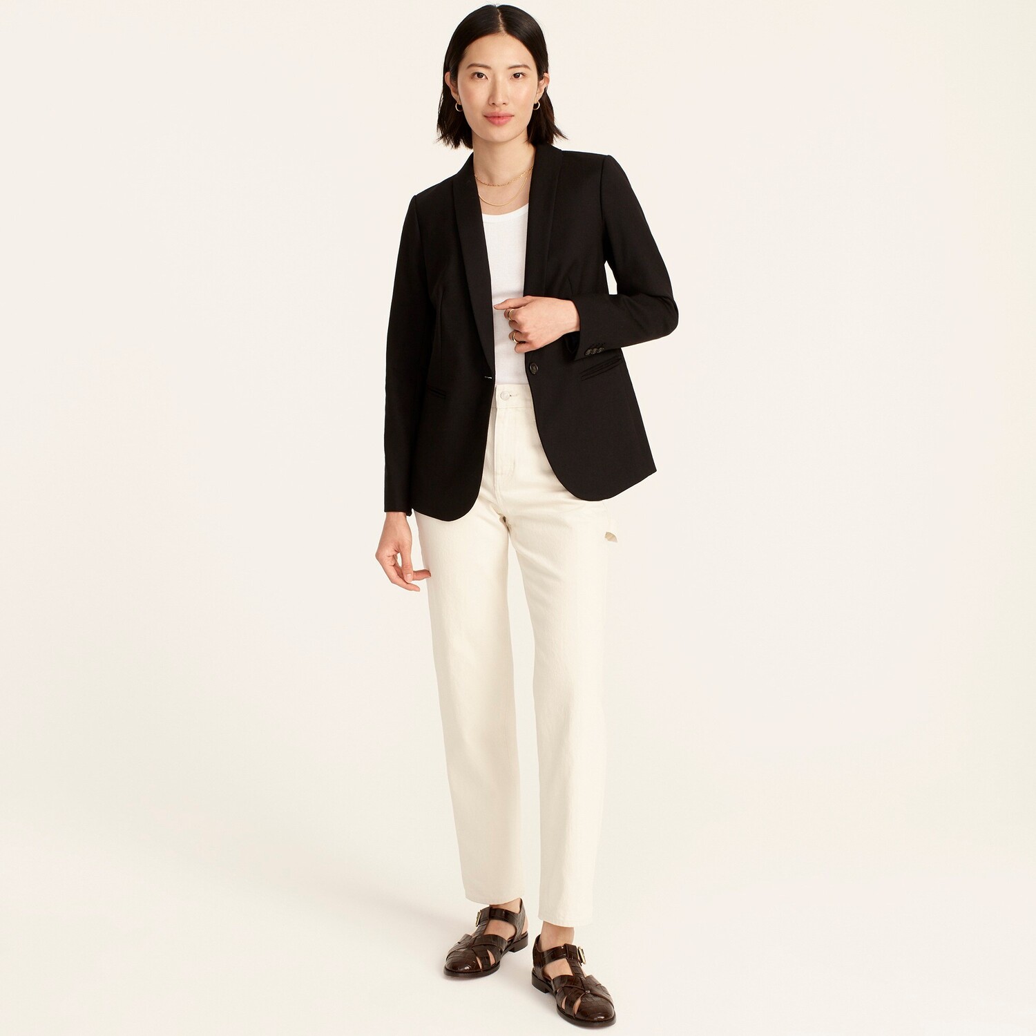 

Пиджак Parke из шерстяной фланели J.Crew, черный