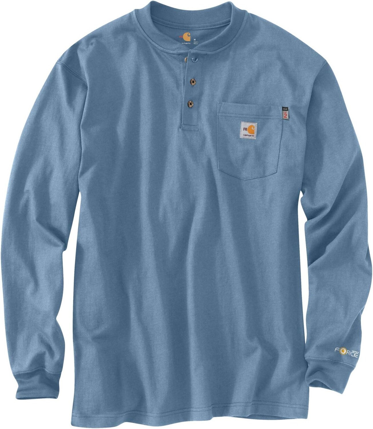 

Хлопковая футболка с длинными рукавами Big & Tall Flame-Resistant Force Carhartt, цвет Medium Blue