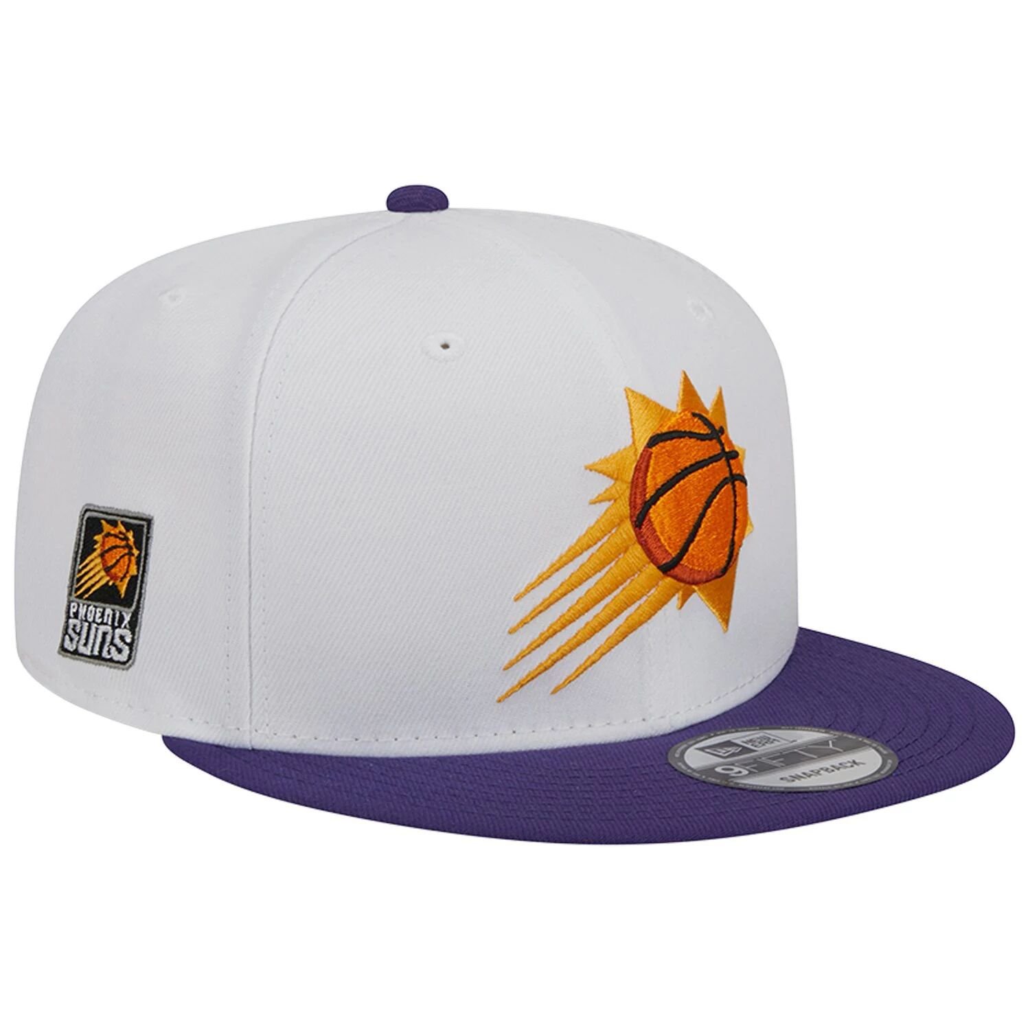 

Мужская кепка New Era Phoenix Suns белого/фиолетового цвета с талисманом команды Undervisor 9FIFTY Snapback