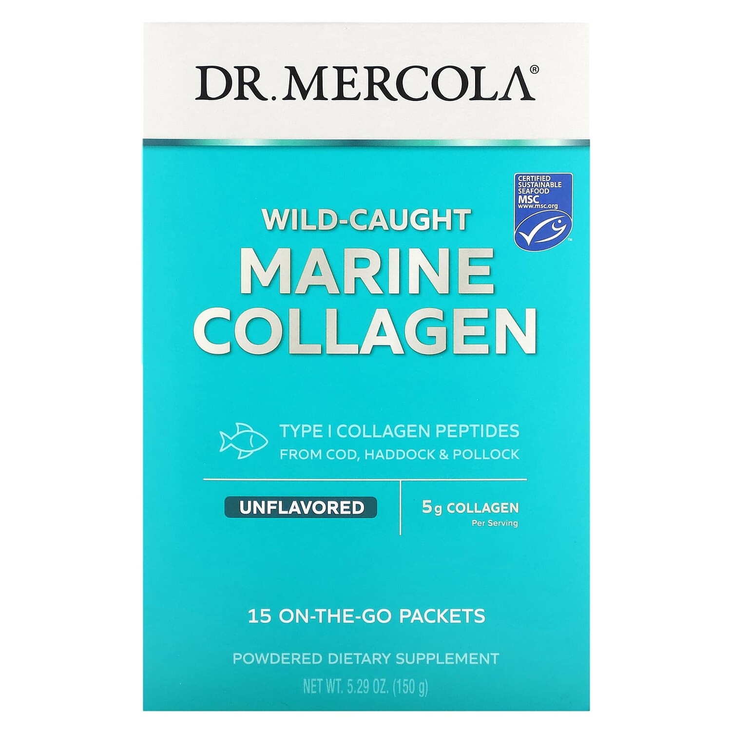 

Морской коллаген из диких животных, без добавок, 15 пакетиков, Dr. Mercola