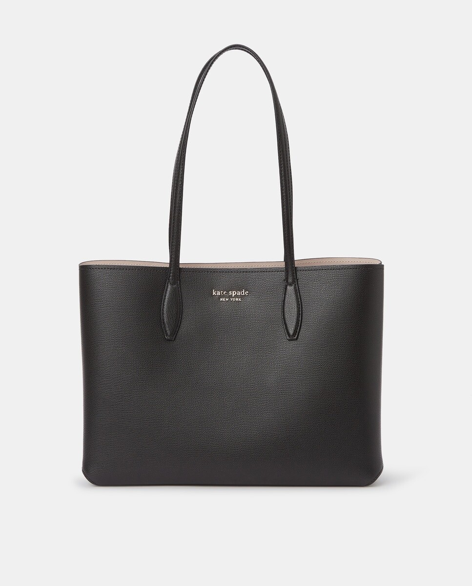 

Большая черная кожаная сумка на каждый день Kate Spade, черный