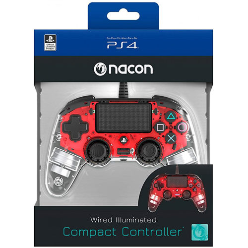 цена Nacon Commpact Wired Illuminated Ps4 Controller – Red
