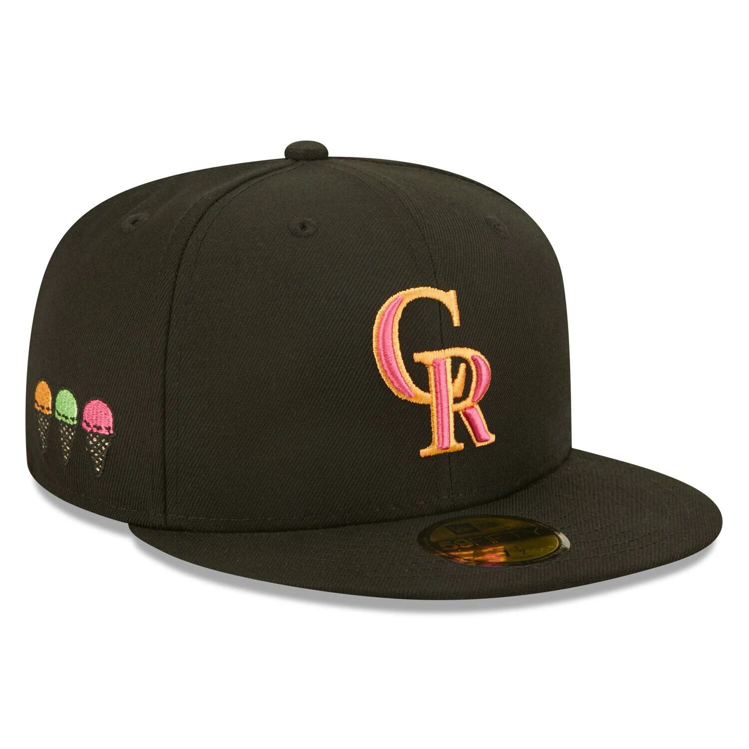 

Мужская облегающая шляпа New Era Black Colorado Rockies Summer Sherbet 59FIFTY