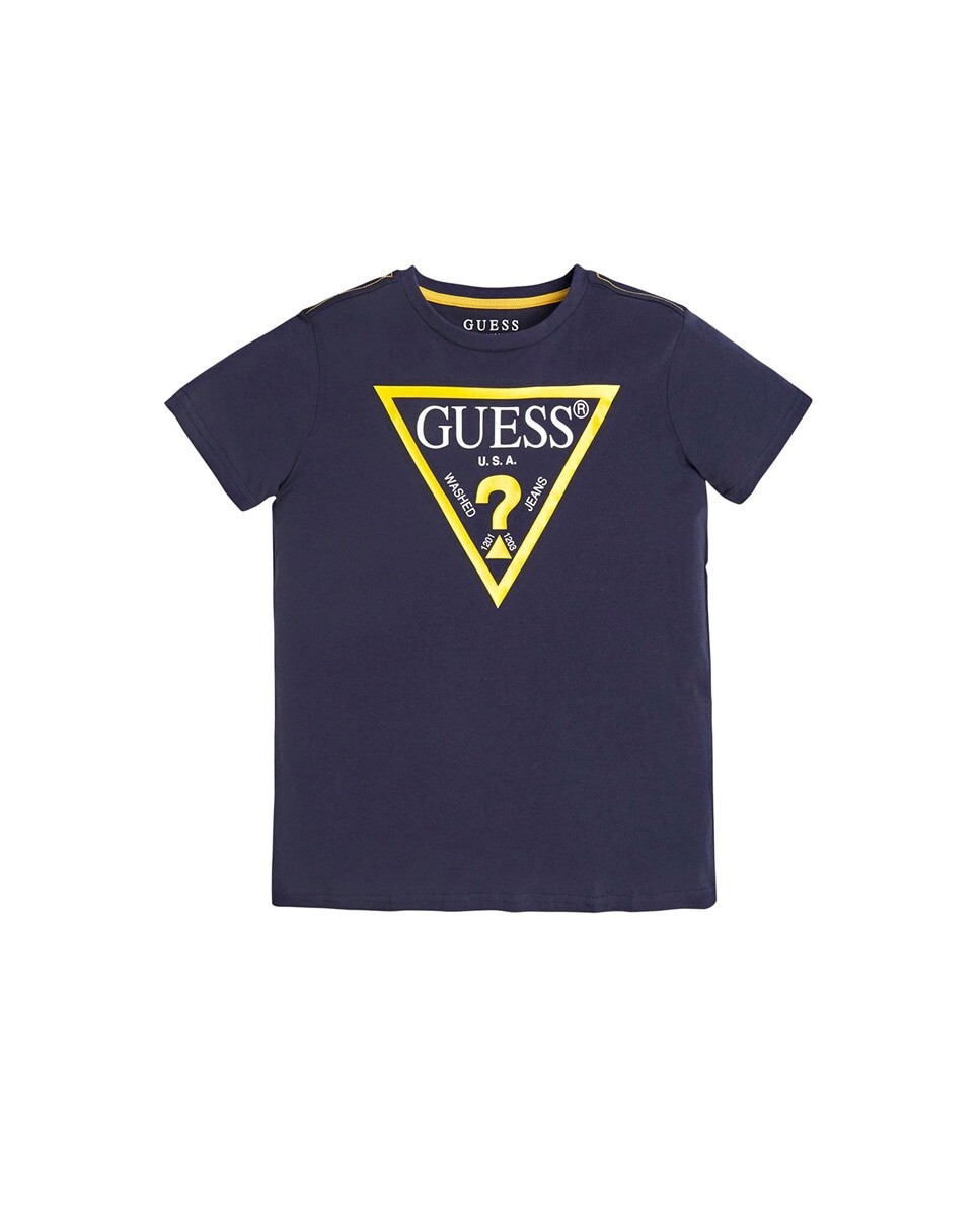 

Футболка с треугольным логотипом для мальчика Guess, темно-синий