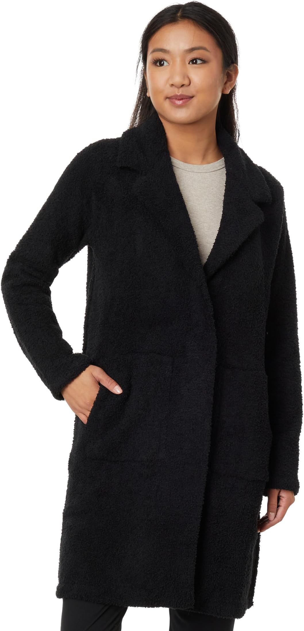 

Куртка CozyChic Coat with Patch Pockets Barefoot Dreams, черный