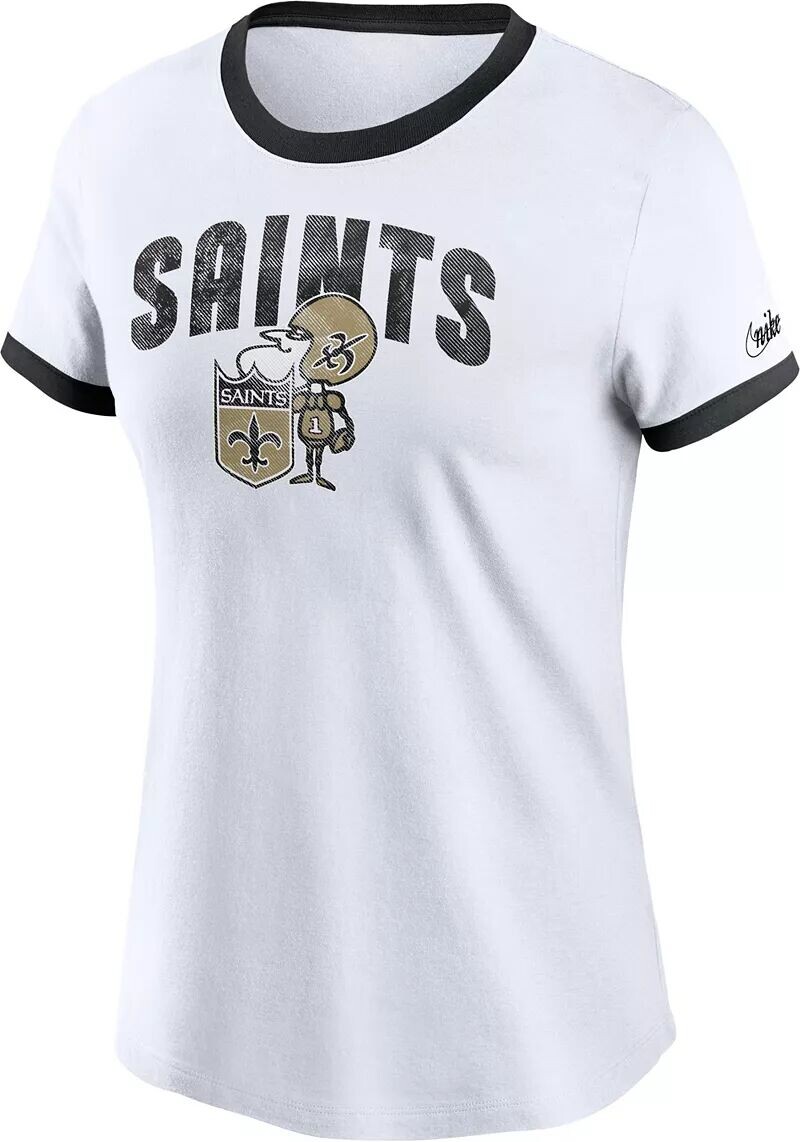 

Женская белая футболка Nike New Orleans Saints Rewind Team