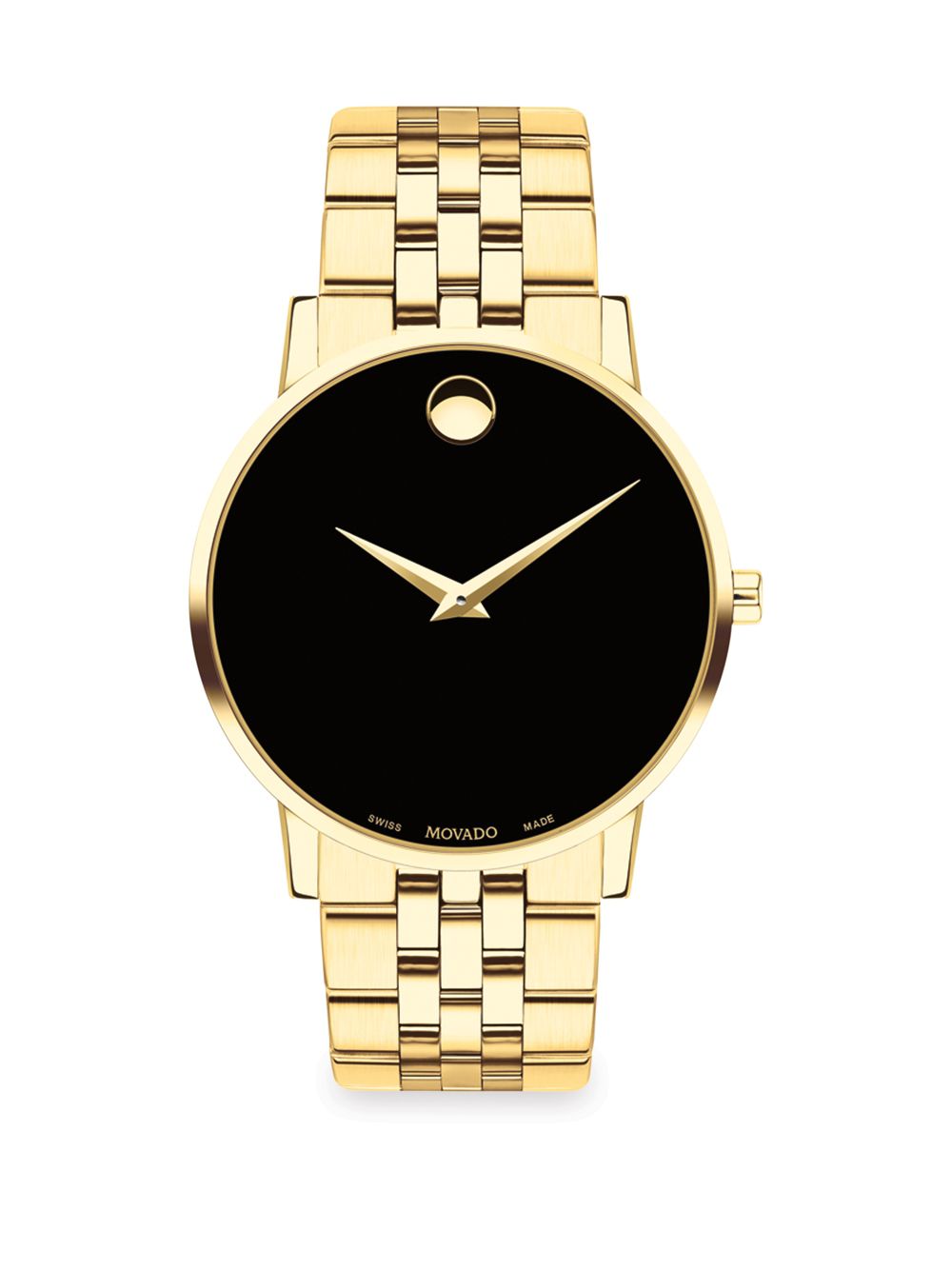 Часы Museum Classic с золотым браслетом Movado, черный