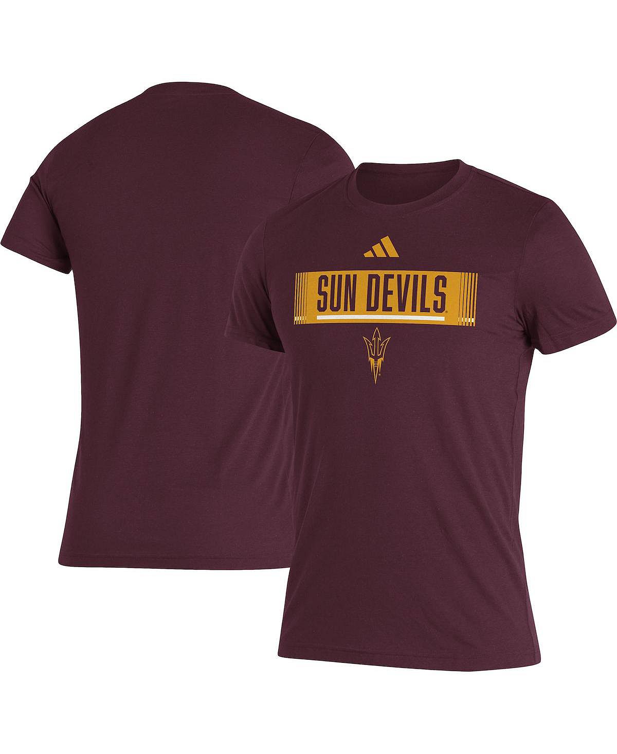 

Мужская темно-бордовая футболка Tri-Blend Arizona State Sun Devils с надписью adidas, Красный