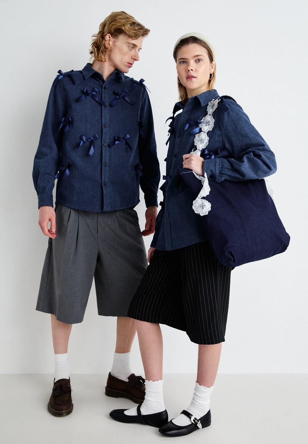 

Блузка на пуговицах LYRICAL BOW UNISEX Sister Jane, синий