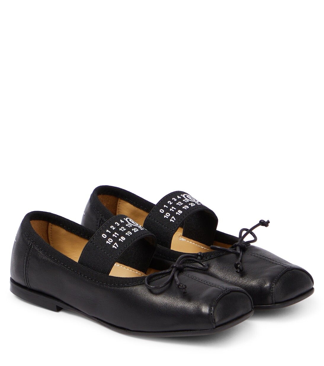 

Кожаные балетки с декором Mm6 Maison Margiela, черный