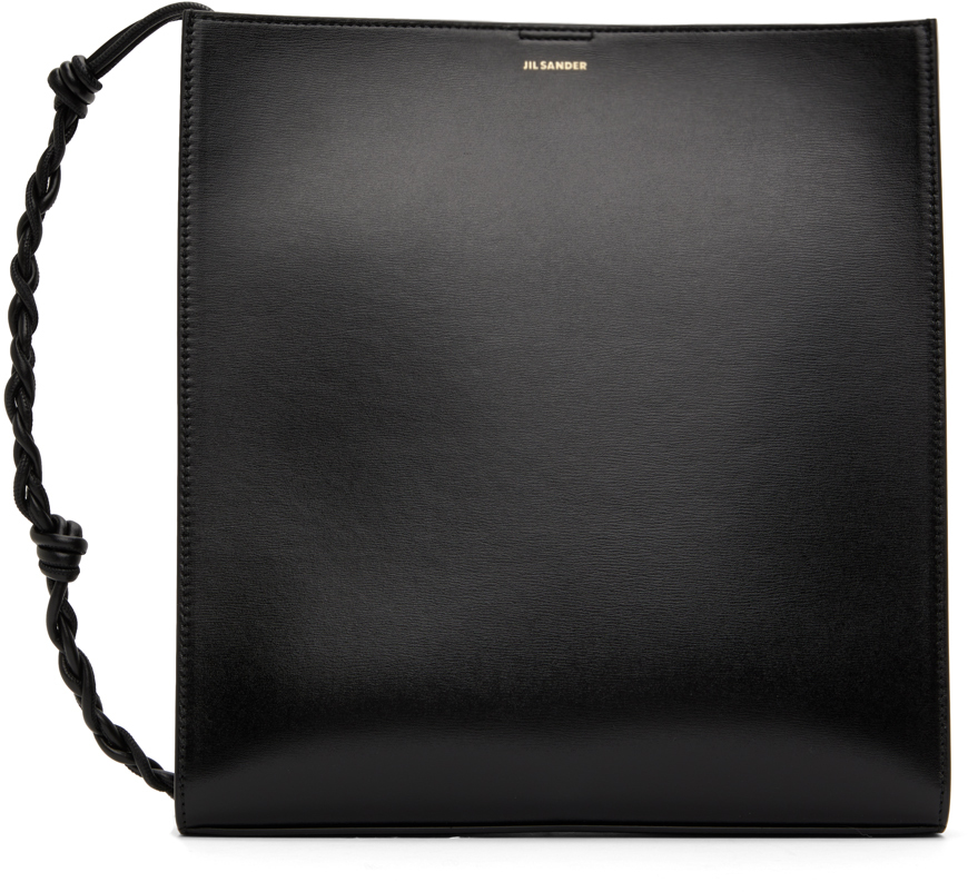 Черная сумка через плечо среднего размера с заплетками Jil Sander