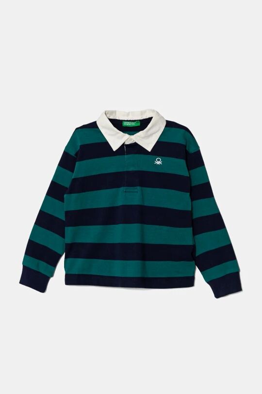 

Детская хлопковая рубашка с длинным рукавом United Colors of Benetton, зеленый