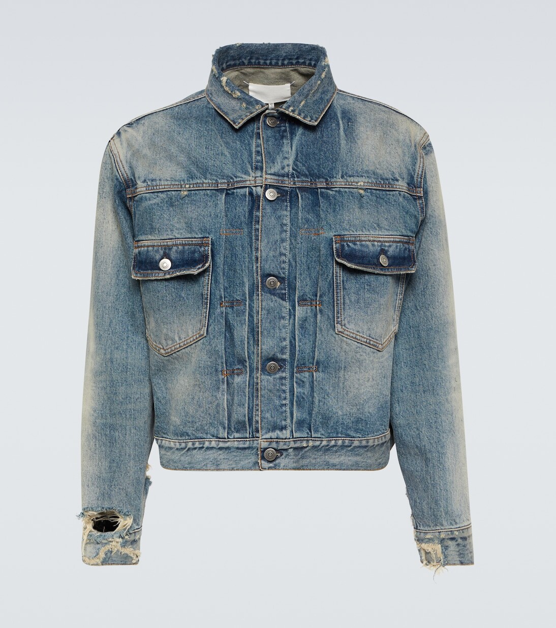 

Потертая джинсовая куртка Maison Margiela, синий
