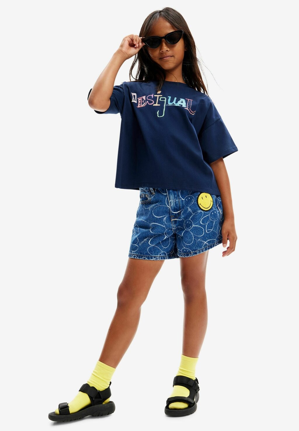 

Футболка с принтом Logo Desigual, синий