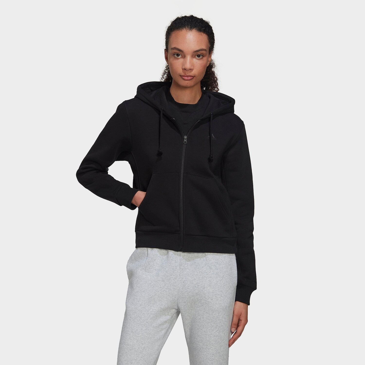

Женская флисовая худи adidas ALL SZN с молнией во всю длину, черный
