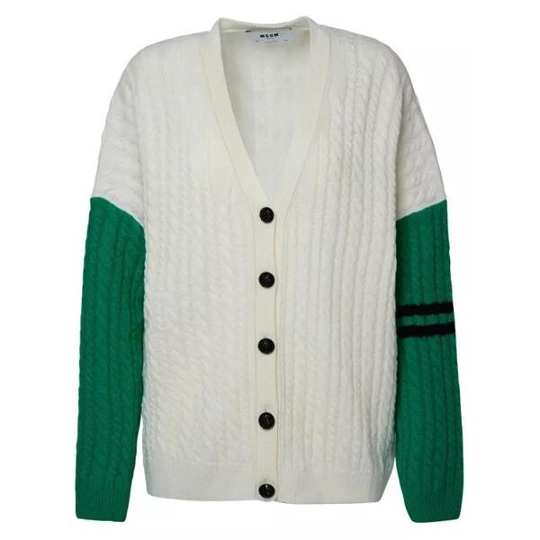 

Кардиган ivory cashmere blend cardigan Msgm, белый
