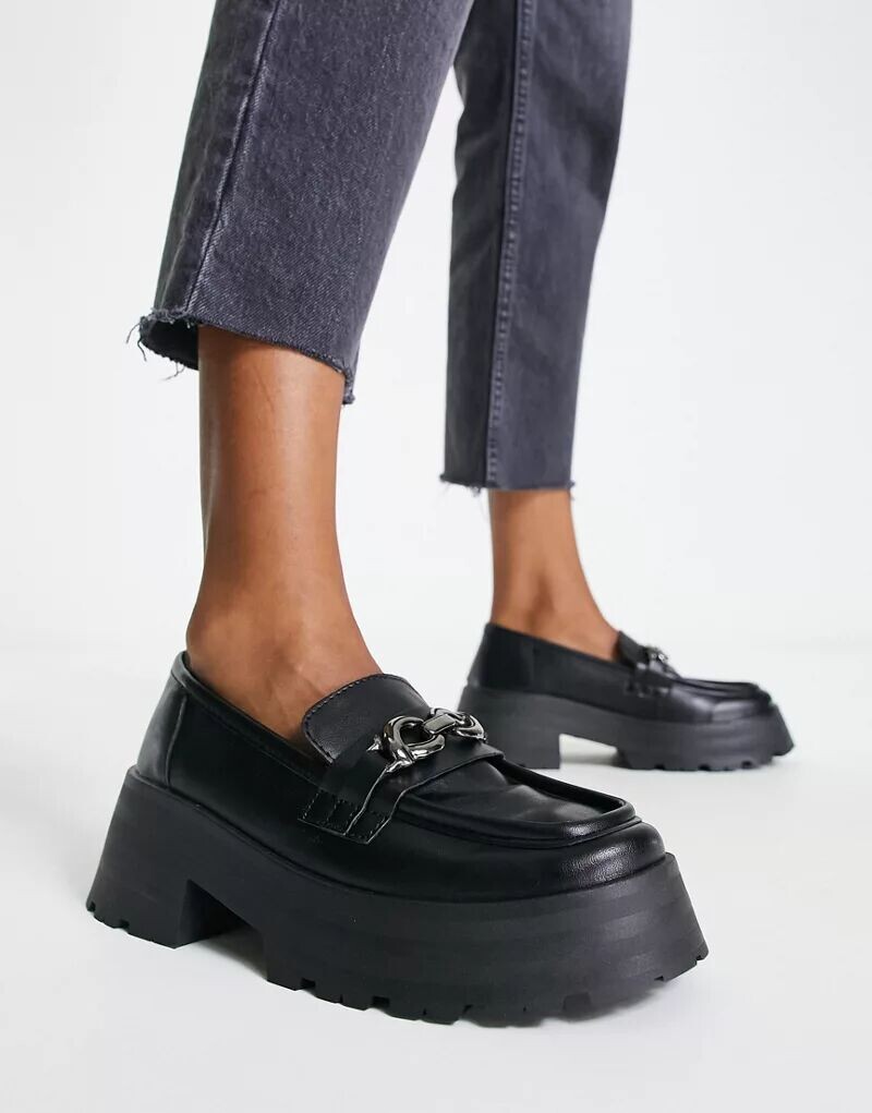 

Черные массивные лоферы с цепочкой ASOS Mercury