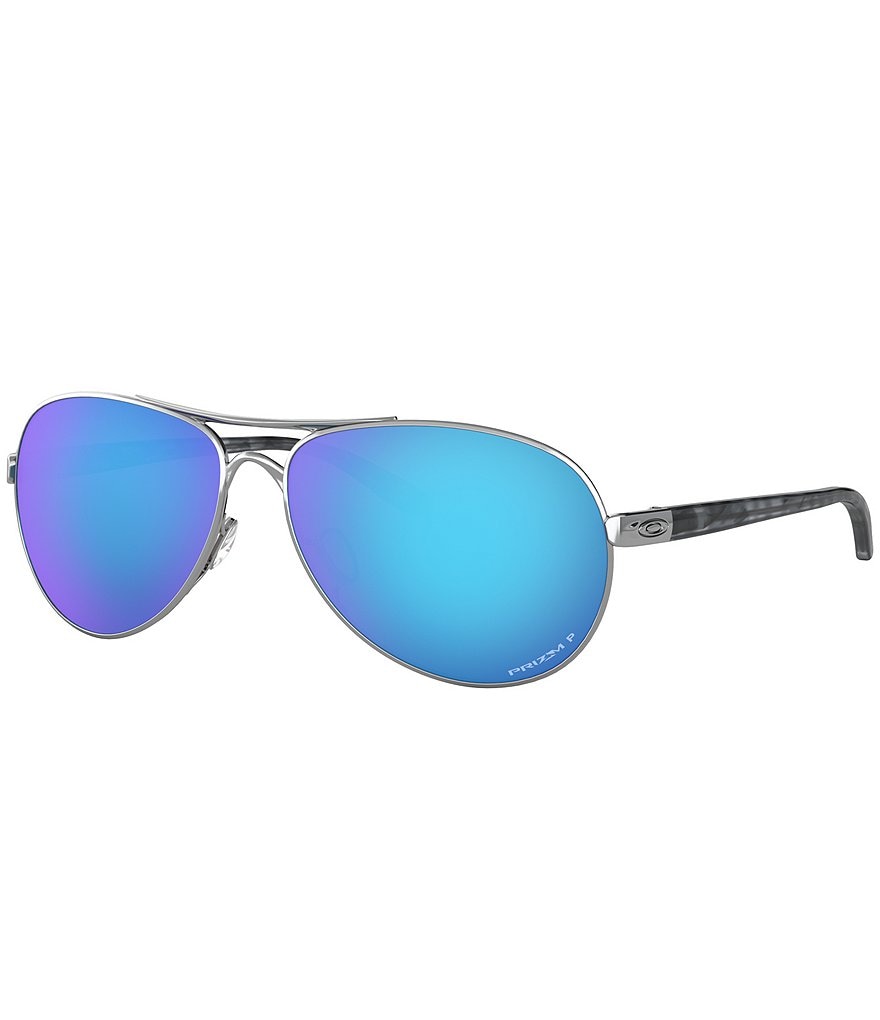 цена Женские солнцезащитные очки-пилоты Oakley OO4079 Feedback 59 мм, серебро