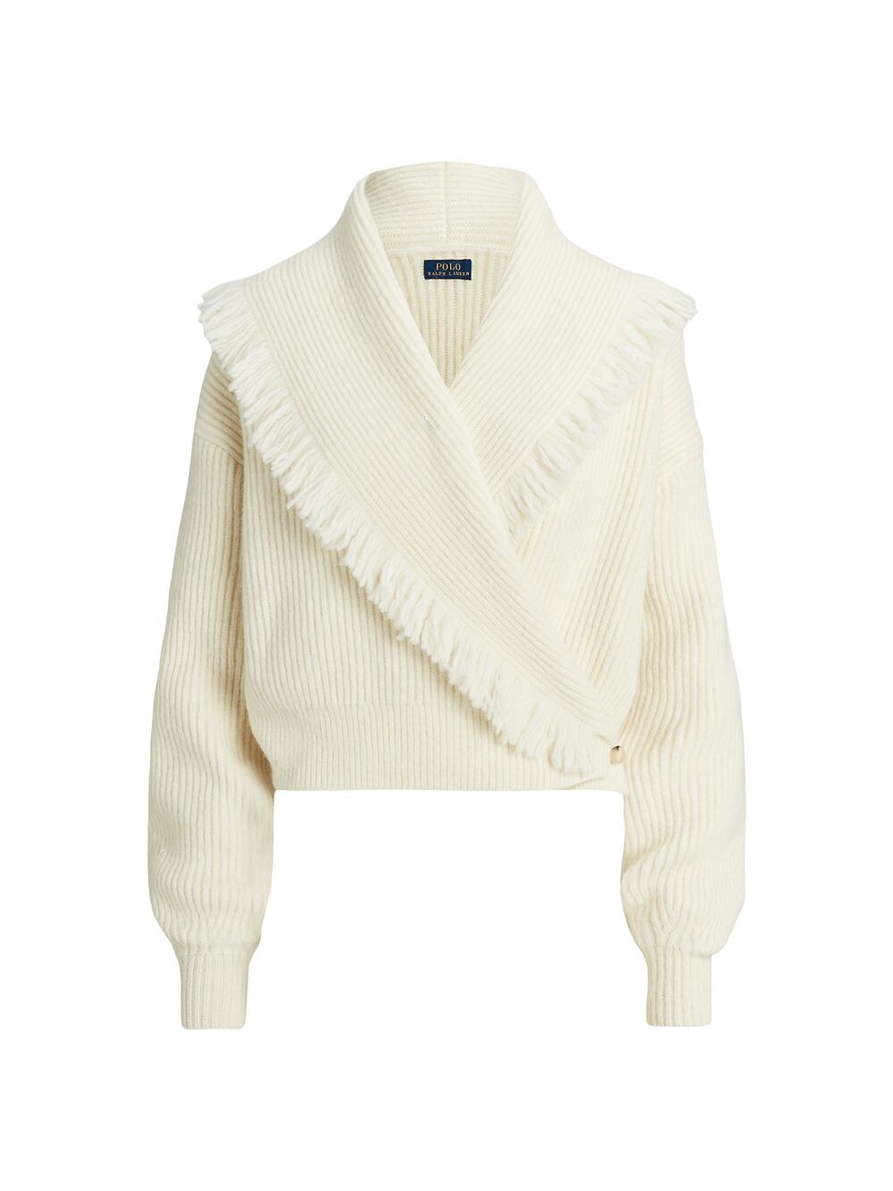 

Свитер в рубчик с бахромой Polo Ralph Lauren, кремовый