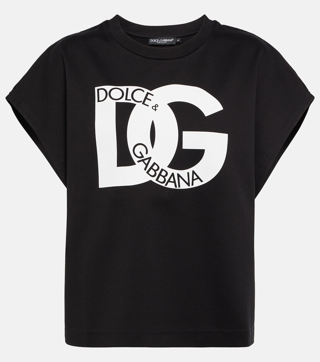 

Укороченная хлопковая рубашка с логотипом DOLCE&GABBANA, черный
