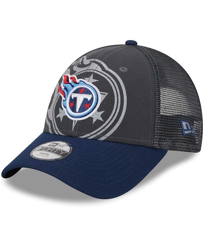 

Графитовая регулируемая шапка Tennessee Titans Reflect 9FORTY для мальчиков и девочек New Era, серый