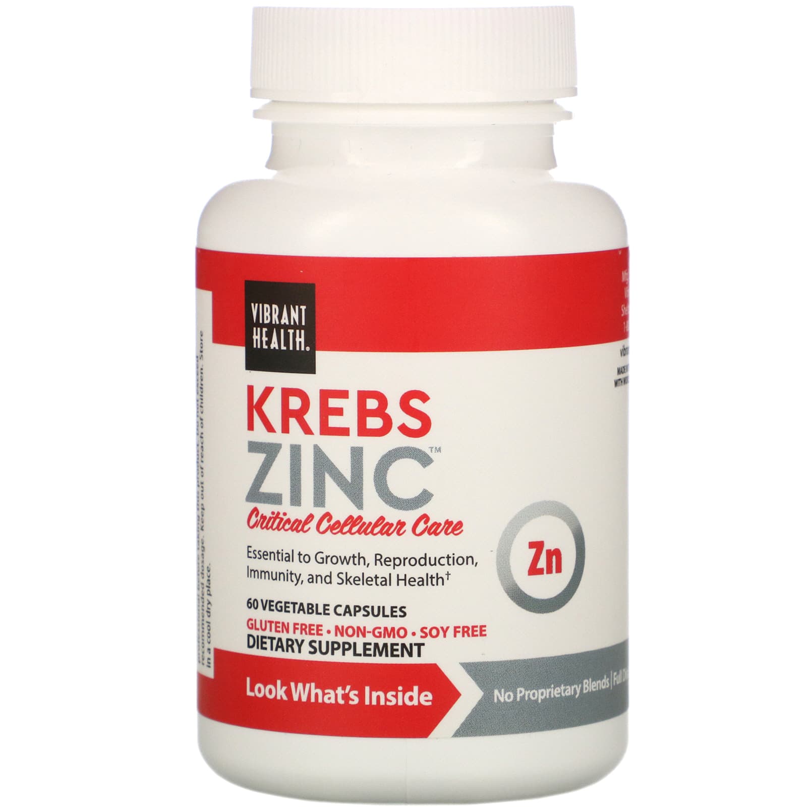 

Krebs Zinc, 60 растительных капсул, Vibrant Health