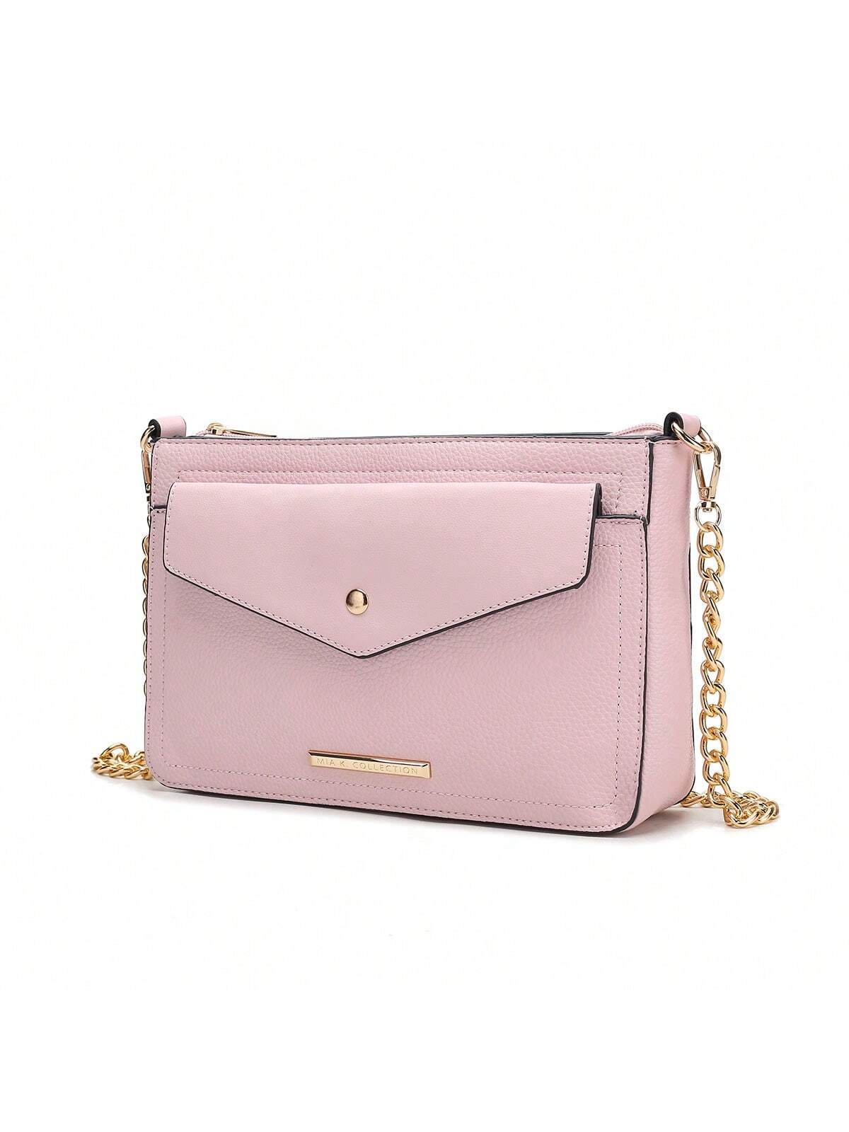 Коллекция MKF Женская сумка через плечо 3-в-1 из веганской кожи Maribel, повседневная сумка-кроссовер , розовый женская сумка клатч из натуральной кожи с металлическим украшением