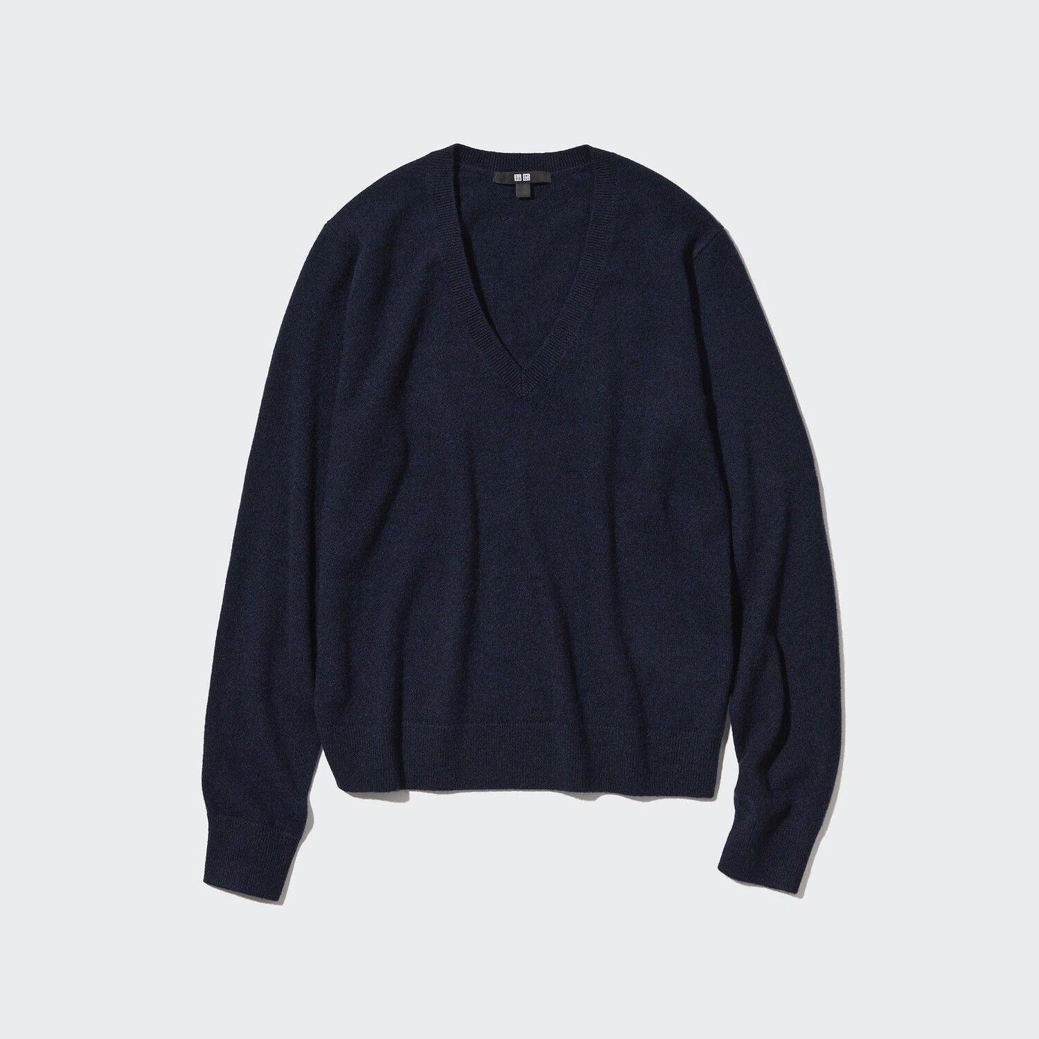 

Свитер Uniqlo женский из кашемира с v-образным вырезом, темно-синий