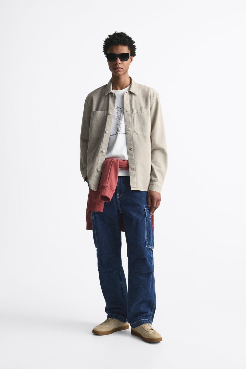

Цветная джинсовая рубашка ZARA, серый