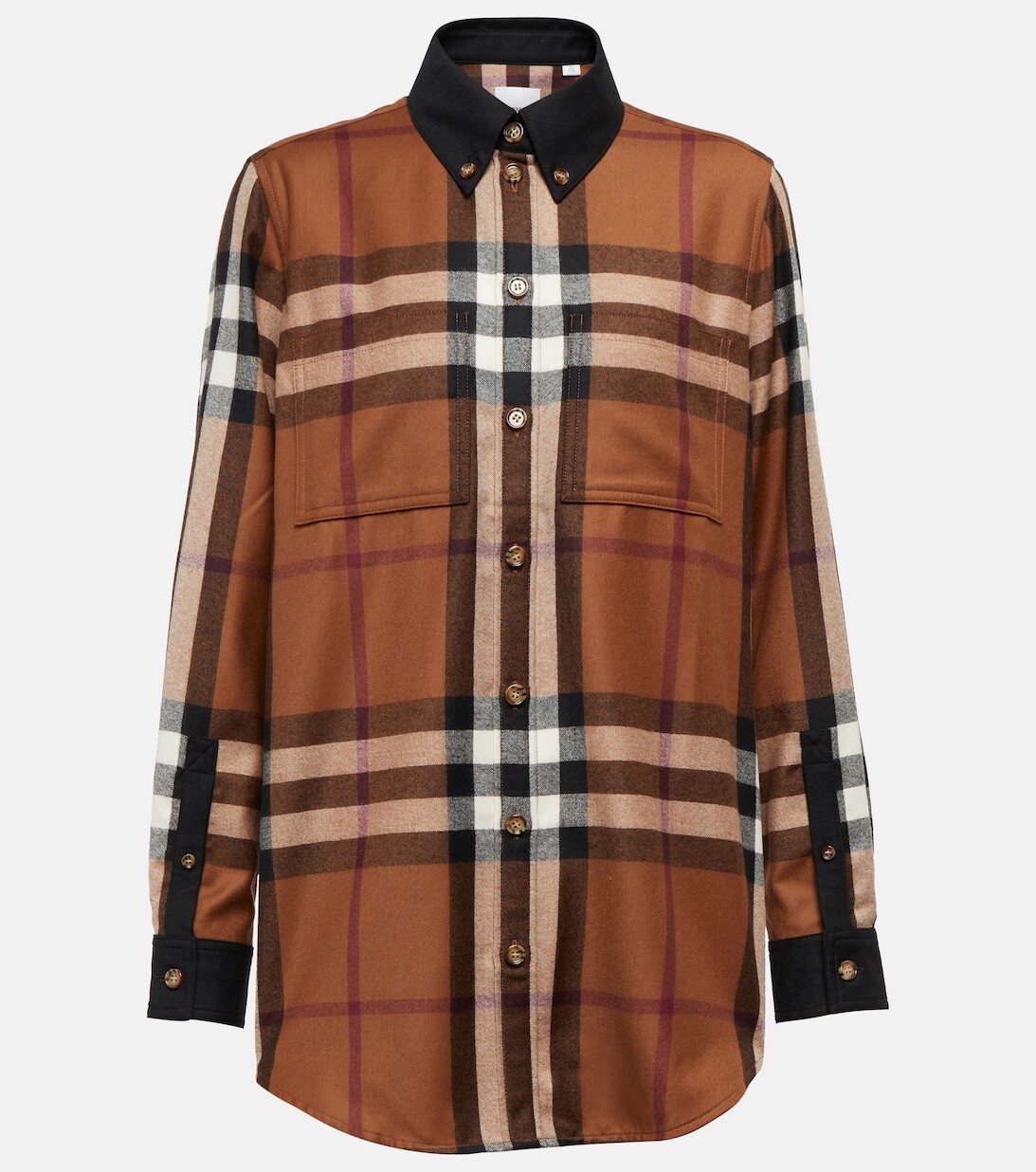 

Рубашка из шерстяной фланели в клетку BURBERRY, разноцветный