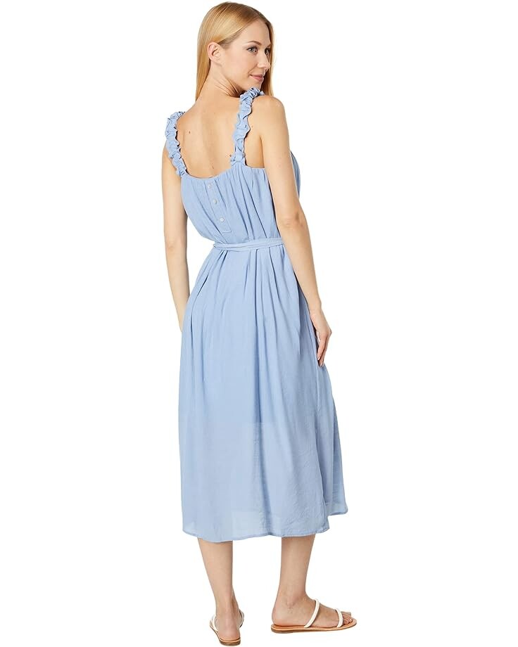 

Платье Bobeau Shirred Strap Button Back Dress, цвет Forever Blue