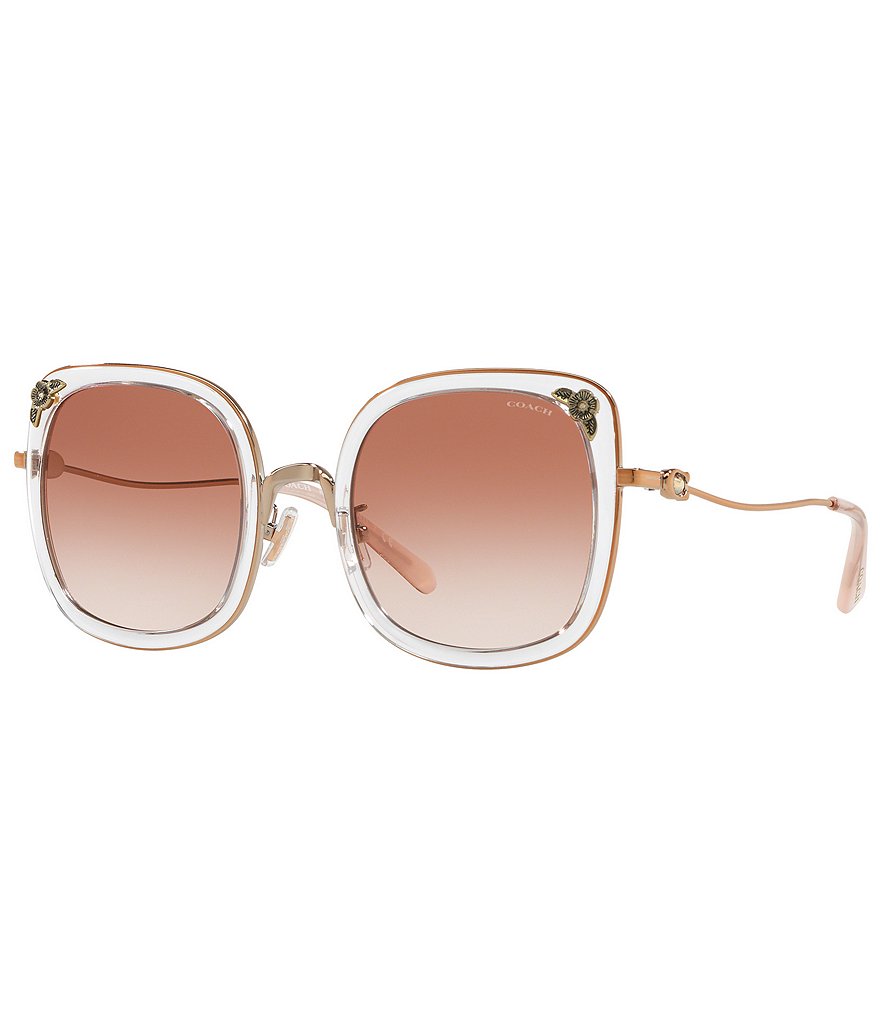 Женские квадратные солнцезащитные очки COACH 0HC7101B 53 мм с градиентом, розовый